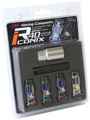 KYO-EI RACING COMPOSITE R40 ICONIX LOCK 4PCS SET (M12xP1.25) (ALUMINUM CAP) YIA4-3NU