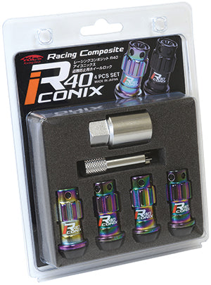 KYO-EI RACING COMPOSITE R40 ICONIX LOCK 4PCS SET (M12xP1.25) (RESIN CAP) YIF4-3NU