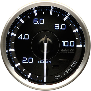 DEFI GAUGE METER ADVANCE A1 OIL PRESSURE  60MM 0KPA TO 100KPA DF15001