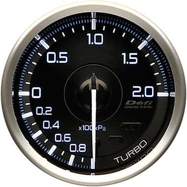 DEFI GAUGE METER ADVANCE A1 TURBO WITHOUT SENSOR 60MM -100KPA TO +200KPA DF14802