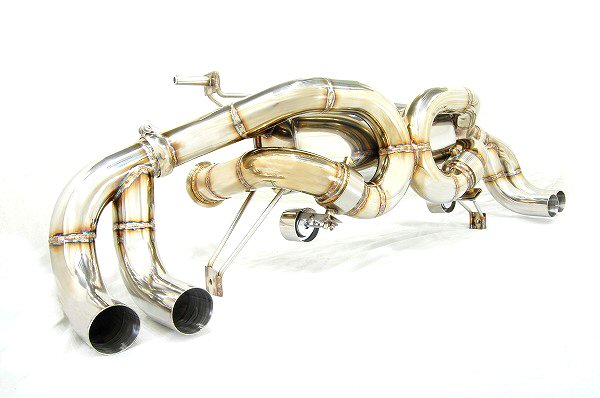 KREISSIEG F1 SOUND VALVETRONIC EXHAUST SYSTEM TITANIUM FLOATING CURL TAIL SANDBLASTED KSG LOGO MARK FOR LAMBORGHINI GALLARDO SPIDER LP570-4 LAG-14-TITANIUM