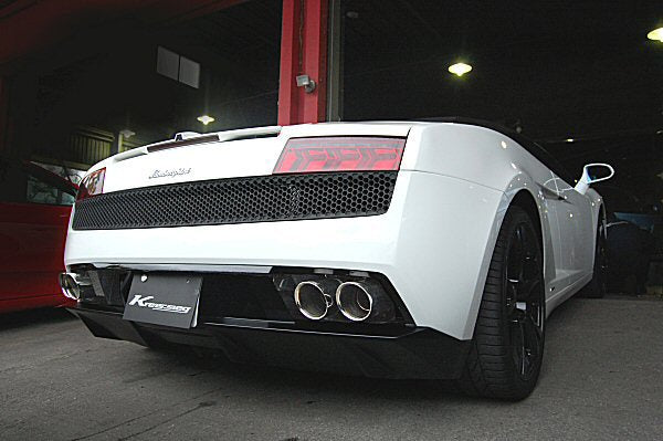 KREISSIEG F1 SOUND VALVETRONIC EXHAUST SYSTEM TITANIUM FLOATING CURL TAIL SANDBLASTED KSG LOGO MARK FOR LAMBORGHINI GALLARDO SPIDER LP550-2 LP560-4  LAG-11-TITANIUM