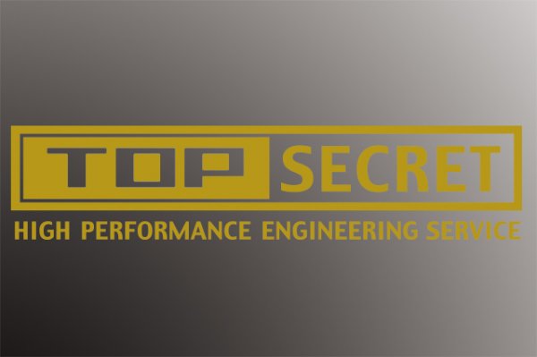 TOP SECRET TOPSECRET LOGO STICKER 400MM POLISHED SILVER FOR  TOP-SECRET-00326