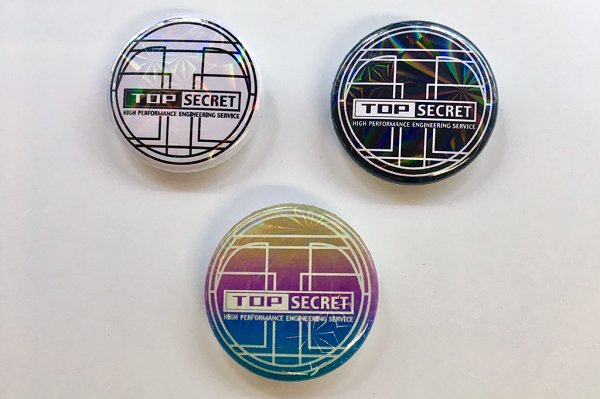 TOP SECRET BUTTON BADGE BLACK FOR  TOP-SECRET-00310
