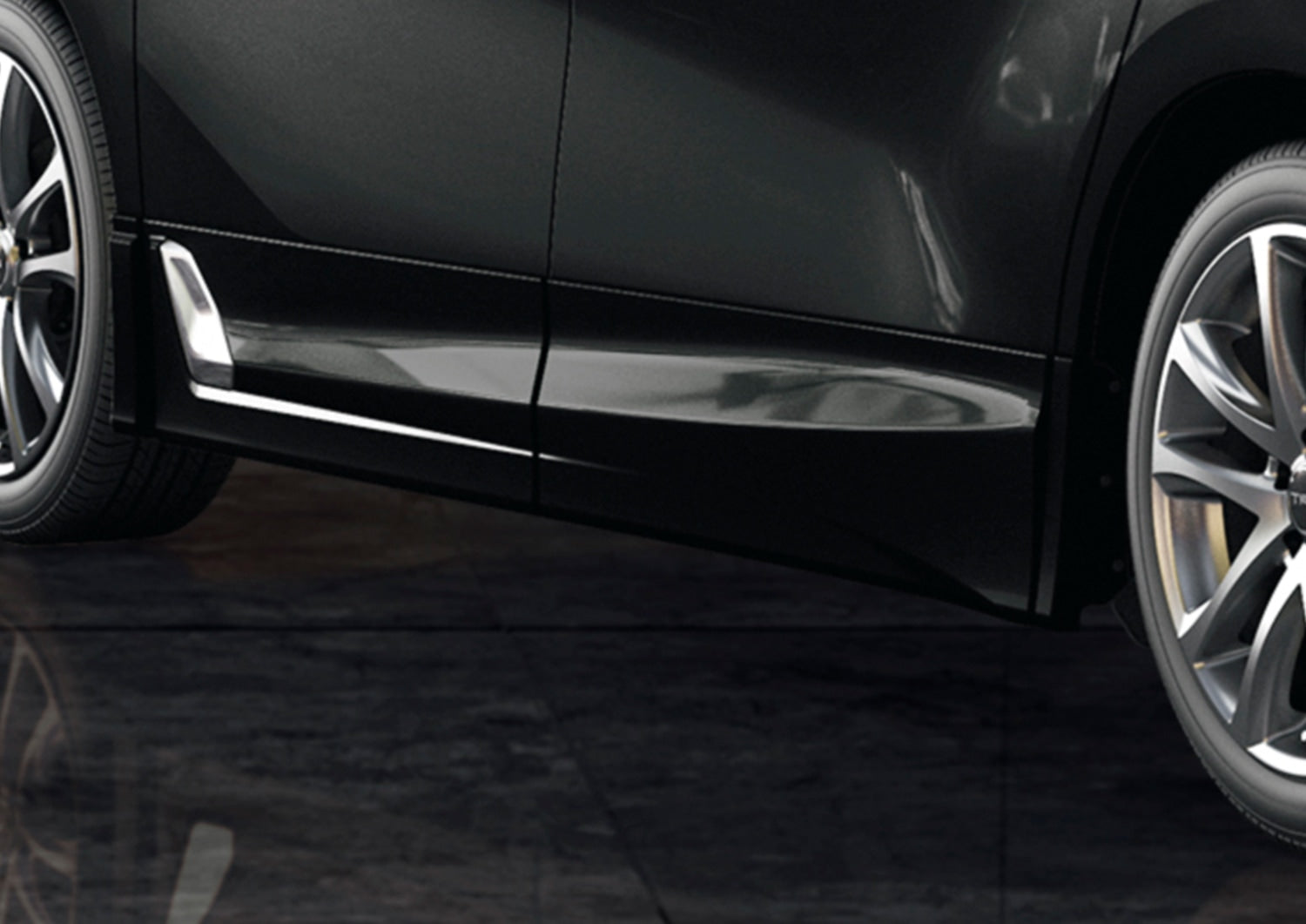 TRD SIDE SKIRTS BLACK PEARL (220)  For Alphard 3# Aero  MS344-58007-C1