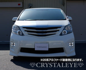 CRYSTAL EYE LED FOG LAMPS AND HIGH-BRIGHTNESS LED DAYTIME RUNNING LIGHTS FOR TOYOTA VELLFIRE 20 ALPHARD 20 ZENKI E023FG