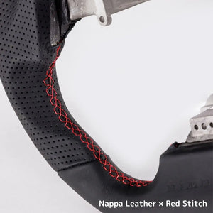 DAMD SPORTS STEERING WHEEL NAPPA LEATHER RED STITCH FOR NISSAN GT-R R35 SS357-GTR-LEATHER-RED-STITCH
