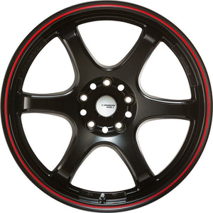 5ZIGEN CANNON BALL 18X8.5 +45 5-100 MAT BLACK+RED LINE CAB8854550BD