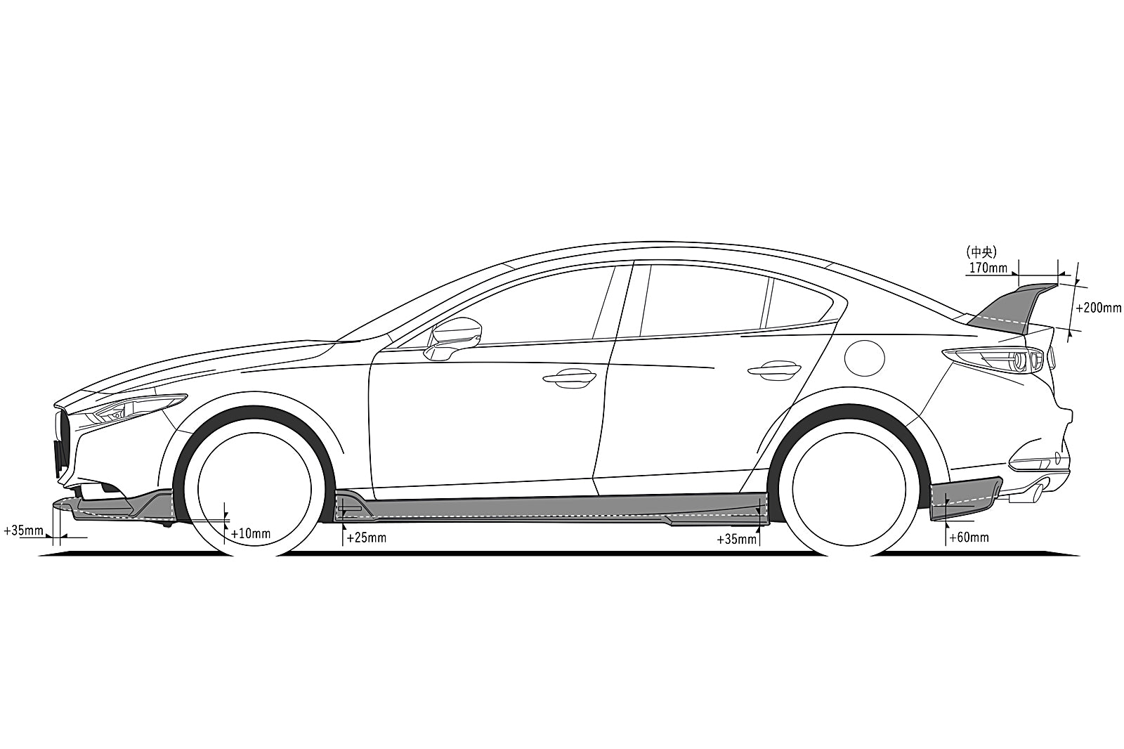 AUTOEXE SPORTS SIDE VISOR SMOKE ACRYLIC RESIN FOR MAZDA MAZDA3 BP SERIES SEDAN BPA2V3700