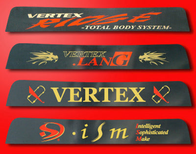 CAR MAKE T&E BRAND LOGO STICKER FOR VISOR BLACK & GOLD "HV ISM" STICKER (WIDE: 810MM) FOR  CARMAKETE-02871