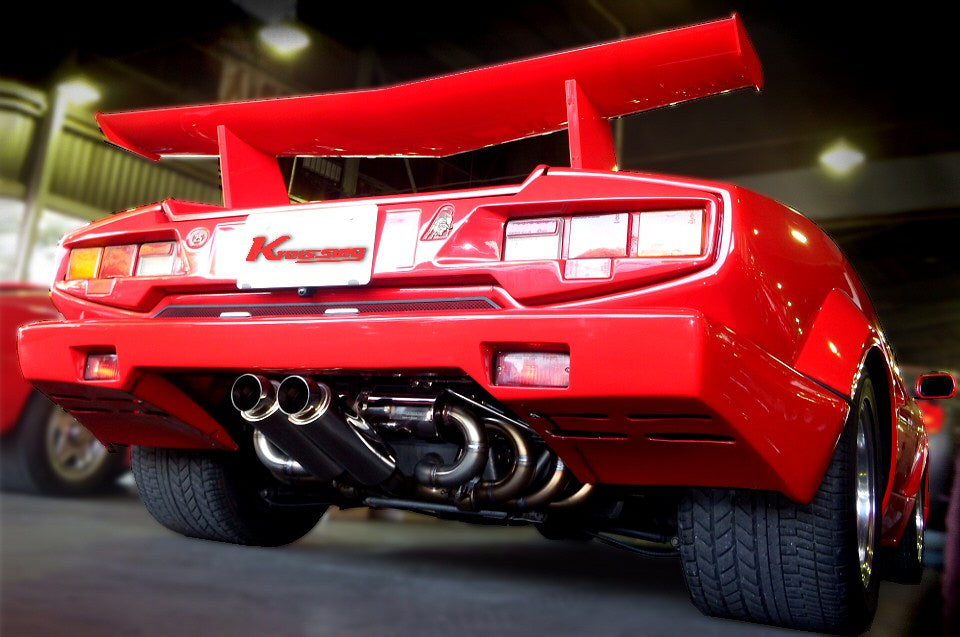 KREISSIEG F1 SOUND VALVETRONIC EXHAUST SYSTEM TITANIUM TAIL SANDBLASTED KSG LOGO MARK FOR LAMBORGHINI COUNTACH ANV LAC-02-TITANIUM