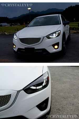 CRYSTAL EYE LATE-LOOK LED POSITION BUILT-IN PROJECTOR HEADLIGHT V2 [SEQUENTIAL TURN SIGNAL SPECIFICATION] BLACK FOR MAZDA CX-5 KE ZENKI S319BK