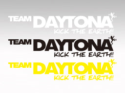 RAYS TEAM DAYTONA OFFICIAL STICKER TEAM DAYTONA KICK THE EARTH STICKER (NUKI LETTER TYPE) MATTE BLACK FOR  7404-40