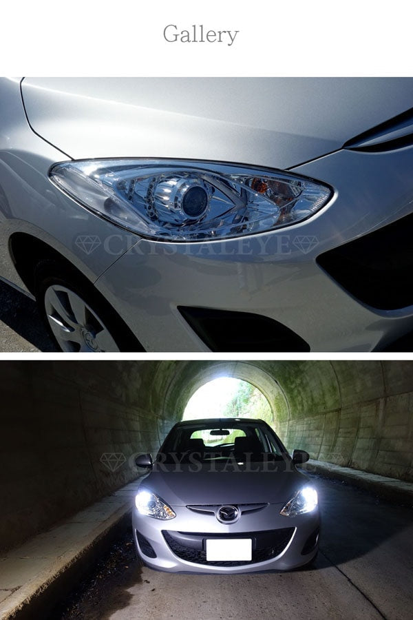CRYSTAL EYE LED POSITION PROJECTOR HEADLIGHTS, CHROME FOR MAZDA DEMIO DE  D060CR