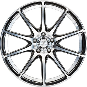 5ZIGEN D-EURO SPORT 17X7.0 +45 5-100 BLACK POLISH 5ZIGEN-00002