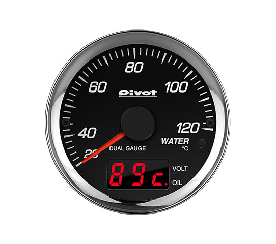 PIVOT DUAL GAUGE PRO 60MM WH/RD FOR SUBARU BRZ ZC6 FA20 DPW