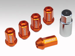 RAYS DURA SERIES DURALUMIN LOCK & NUT SET L42 STRAIGHT TYPE (FOR 5H) 16 19HEX NUTS, 4 LOCK NUTS, L60 KEY ADAPTER 19HEX 26Φ 1 BLUE M14X1.5 FOR  7402-BLUE-M14-1-5-10