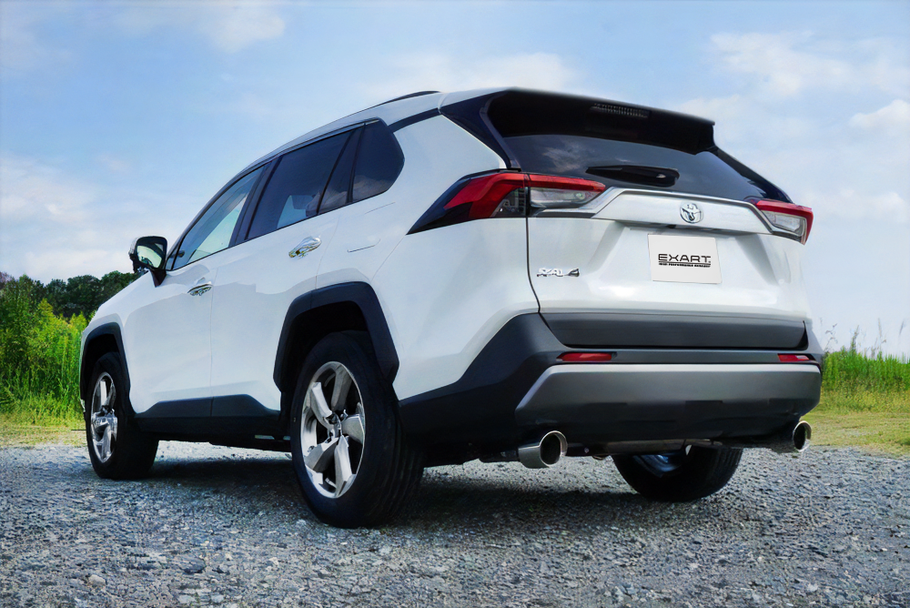 EXART ONE MUFFLER GRAPHITE METALLIC CIRCULAR TAILPIPE (OUTER DIAMETER Φ114) EXHAUST EXHAUST FOR TOYOTA RAV4 6AA-AXAH54 HYBRID A25A-FXS A25A-3NM-4NM EA02-TY113-G