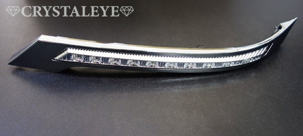 CRYSTAL EYE HEADLIGHT GARNISH WITH BUILT-IN LED DAYTIME RUNNING LIGHTS LED EYE (CHROME GARNISH) WHITE FOR TOYOTA VELLFIRE KOUKI E004WH