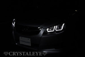 CRYSTAL EYE FIBER LED SEQUENTIAL TURN SIGNAL HEADLIGHT V2 CHROME FOR SUBARU LEGACY TOURING WAGON B4 BM BR L181-CR