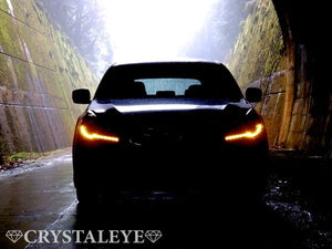 CRYSTAL EYE FIBER LED SEQUENTIAL TURN SIGNAL HEADLIGHT V2 BLACK FOR SUBARU LEGACY TOURING WAGON B4 BM BR L181-BK