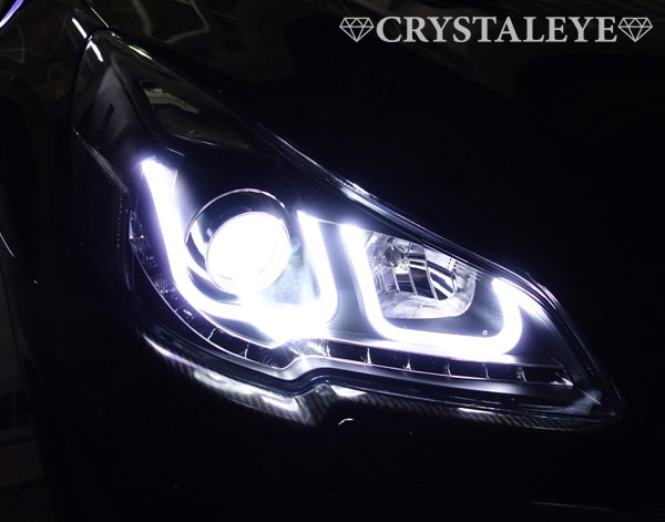 CRYSTAL EYE FIBER LED SEQUENTIAL TURN SIGNAL HEADLIGHT V2 CHROME FOR SUBARU LEGACY TOURING WAGON B4 BM BR L181-CR