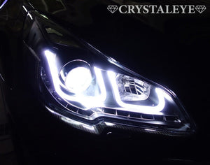 CRYSTAL EYE FIBER LED SEQUENTIAL TURN SIGNAL HEADLIGHT V2 CHROME FOR SUBARU LEGACY TOURING WAGON B4 BM BR L181-CR