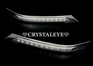 CRYSTAL EYE HEADLIGHT GARNISH WITH BUILT-IN LED DAYTIME RUNNING LIGHTS LED EYE (CHROME GARNISH, WHITE LED) FOR TOYOTA VELLFIRE ZENKI E005CW