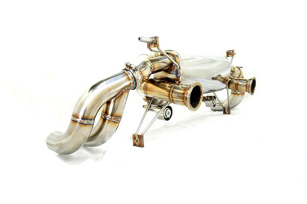 KREISSIEG F1 SOUND VALVETRONIC EXHAUST SYSTEM TITANIUM FLOATING CURL TAIL SANDBLASTED KSG LOGO MARK FOR LAMBORGHINI GALLARDO SPIDER LP570-4 LAG-14-TITANIUM