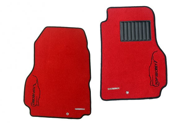 TOP SECRET ORIGINAL FLOOR MATS RED PRECIOUS F SPECIFICATION FOR NISSAN SKYLINE GT-R BNR32 TOP-SECRET-00143