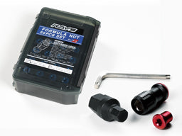 RAYS FORMULA SERIES FORMULA NUT (FN-II) SET ALUMINUM CAP-TAPER BLACK M12X1.5 FOR  7414-BLACK-M12-1-5