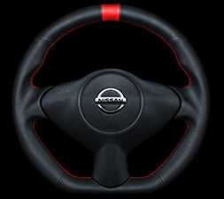KENSTYLE STEERING WHEEL BLACK LEATHER RED LINE FOR  NB01