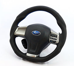 KENSTYLE STEERING WHEEL A-TYPE ALL BLACK LEATHER RED STITCH FOR  SA01