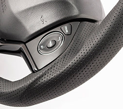 KENSTYLE STEERING WHEEL A-TYPE ALL BLACK LEATHER RED STITCH FOR  HA01
