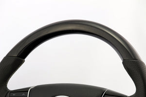 KENSTYLE STEERING WHEEL B-TYPE BLACK WOOD GRAIN LEATHER COMBINATION FOR  TB01