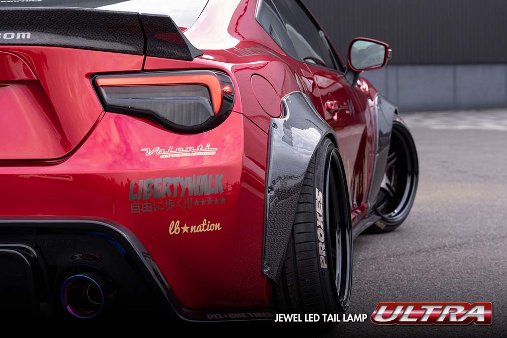 VALENTI JEWEL LED TAIL LAMP ULTRA LIGHT SMOKE BLACK CHROME FOR TOYOTA 86 ZN6 SUBARU BRZ ZC6  TT86ZU-SB-1