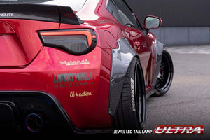 VALENTI JEWEL LED TAIL LAMP ULTRA RED LENS BLACK FOR TOYOTA 86 ZN6 SUBARU BRZ ZC6  TT86ZU-RG-1