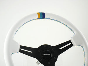 GREDDY SPORTS STEERING WHEEL, WHITE LEATHER STANDARD TYPE FOR  16600026