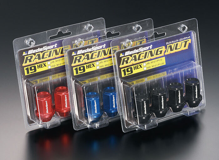 WEDS WEDSSPORT RACING SHORT NUTS 19HEX M12xP1.25 RED 4pc 52329