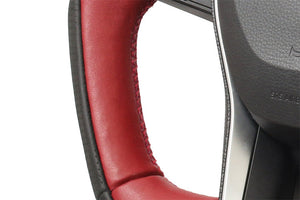 KENSTYLE STEERING WHEEL BLACK LEATHER JAPAN RED LEATHER RED STITCHING FOR TOYOTA CAMRY AXVH70 AXVH75 TD03
