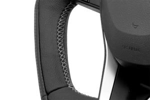 KENSTYLE STEERING WHEEL BLACK LEATHER WRINKLED LEATHER SILVER STITCHING FOR TOYOTA RAV4 GASOLINE MXAA52 MXAA54 TD02