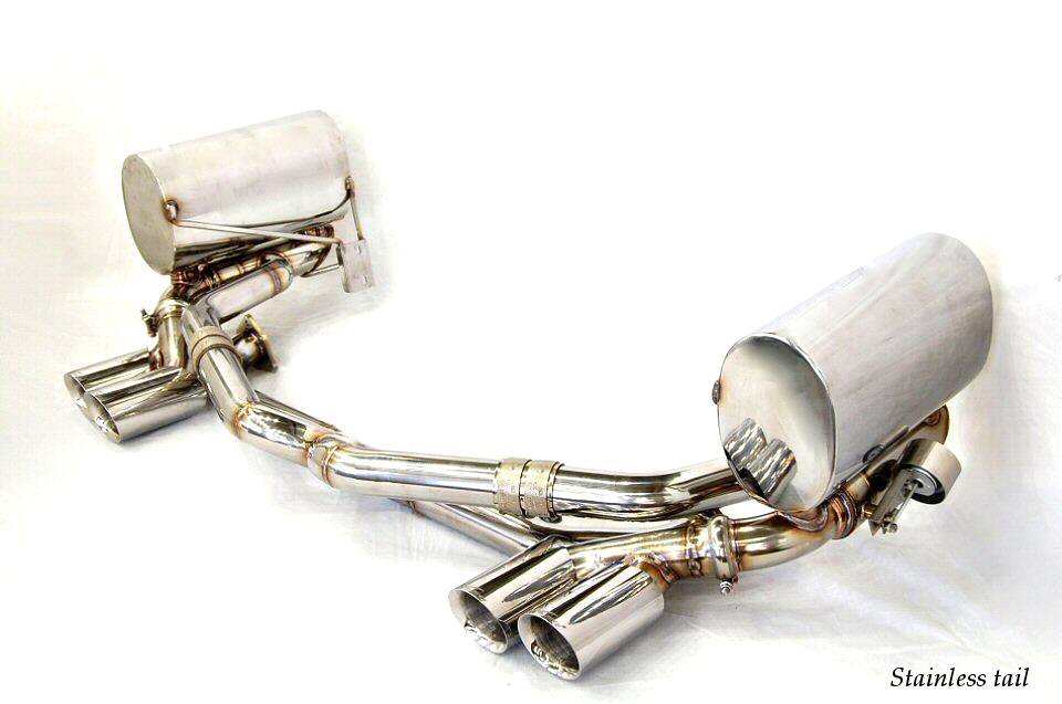 KREISSIEG CAT-BACK F1 SOUND VALVETRONIC EXHAUST SYSTEM STAINLESS STEEL BILLET FLOATING CURL TAIL SANDBLASTED KSG LOGO MARK DFI 7SP PDK FOR PORSCHE 997 CARRERA DFI 7SPEED PDK TRANSMISSION P997C-07-STAINLESSBILLET