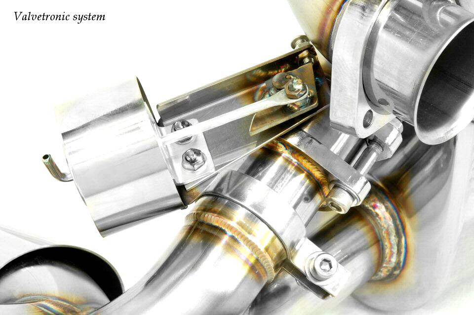 KREISSIEG F1 SOUND VALVETRONIC EXHAUST SYSTEM SUPER HOWLING VER. STAINLESS STEEL BILLET FLOATING CURL TAIL SANDBLASTED KSG LOGO MARK FOR FERRARI 348 GTS FERRARI GTB FERRARI 348 SPIDER F348-08-STAINLESSBILLET-GTS-GTB-SPIDER