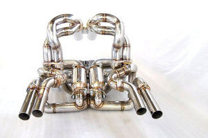 KREISSIEG F1 SOUND VALVETRONIC EXHAUST SYSTEM STAINLESS STEEL TAIL SANDBLASTED KSG LOGO MARK WITH BUMPER 2 CATALYZER FOR LAMBORGHINI DIABLO 6.0 VT ROADSTER 6.0L V12 LAD-01-STAINLESS-WITHBUMPER-2C