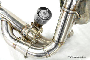 KREISSIEG FIRST CAT-BACK F1 SOUND VALVETRONIC EXHAUST SYSTEM STAINLESS STEEL BILLET FLOATING CURL TAIL SANDBLASTED KSG LOGO MARK FOR PORSCHE 997 GT3  P997GT3-01-STAINLESSBILLET