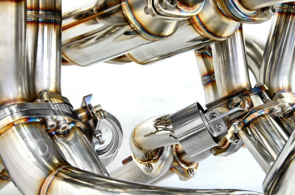KREISSIEG F1 SOUND VALVETRONIC EXHAUST SYSTEM TITANIUM TAIL SANDBLASTED KSG LOGO MARK WITH BUMPER 2 CATALYZER FOR LAMBORGHINI DIABLO 6.0 VT ROADSTER 6.0L V12 LAD-01-TITANIUM-WITHBUMPER-2C