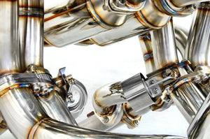 KREISSIEG F1 SOUND VALVETRONIC EXHAUST SYSTEM TITANIUM TAIL SANDBLASTED KSG LOGO MARK WITH BUMPER 2 CATALYZER FOR LAMBORGHINI DIABLO 6.0 VT ROADSTER 6.0L V12 LAD-01-TITANIUM-WITHBUMPER-2C