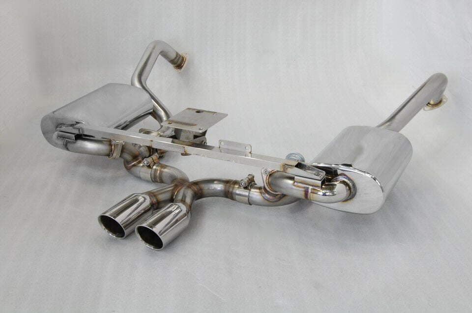 KREISSIEG FIRST CAT-BACK F1 SOUND VALVETRONIC EXHAUST SYSTEM STAINLESS STEEL FLOATING CURL TAIL SANDBLASTED KSG LOGO MARK 6SP EARLY MODEL FOR PORSCHE 987 CAYMAN ZENKI  P987C-08=STAINLESS-6SP
