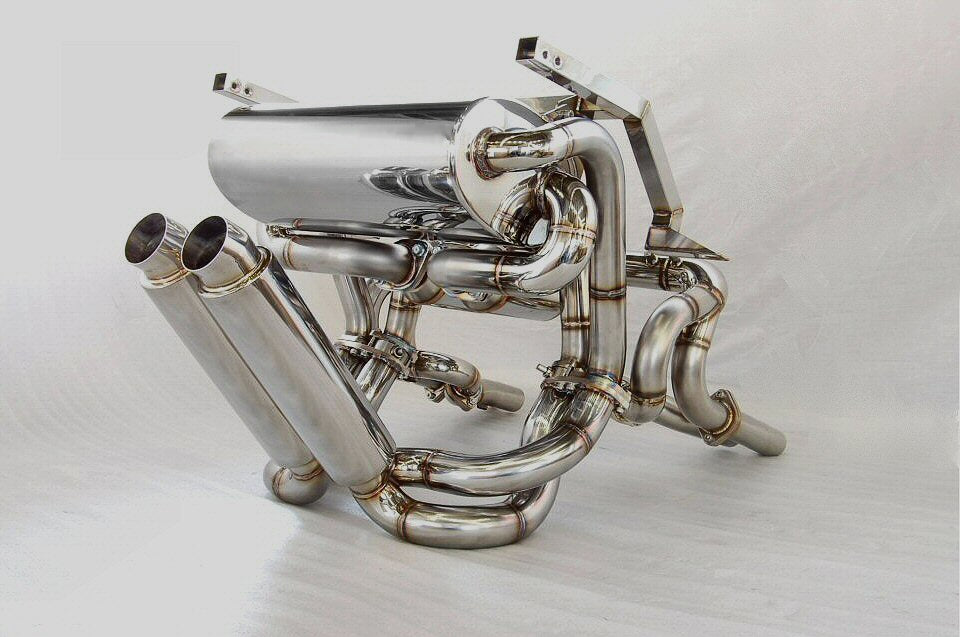 KREISSIEG F1 SOUND VALVETRONIC EXHAUST SYSTEM STAINLESS STEEL TAIL SANDBLASTED KSG LOGO MARK WITHOUT BUMPER FOR LAMBORGHINI DIABLO 5.0 VT SV ROADSTER LAD-04-STAINLESS-WITHOUTBUMPER