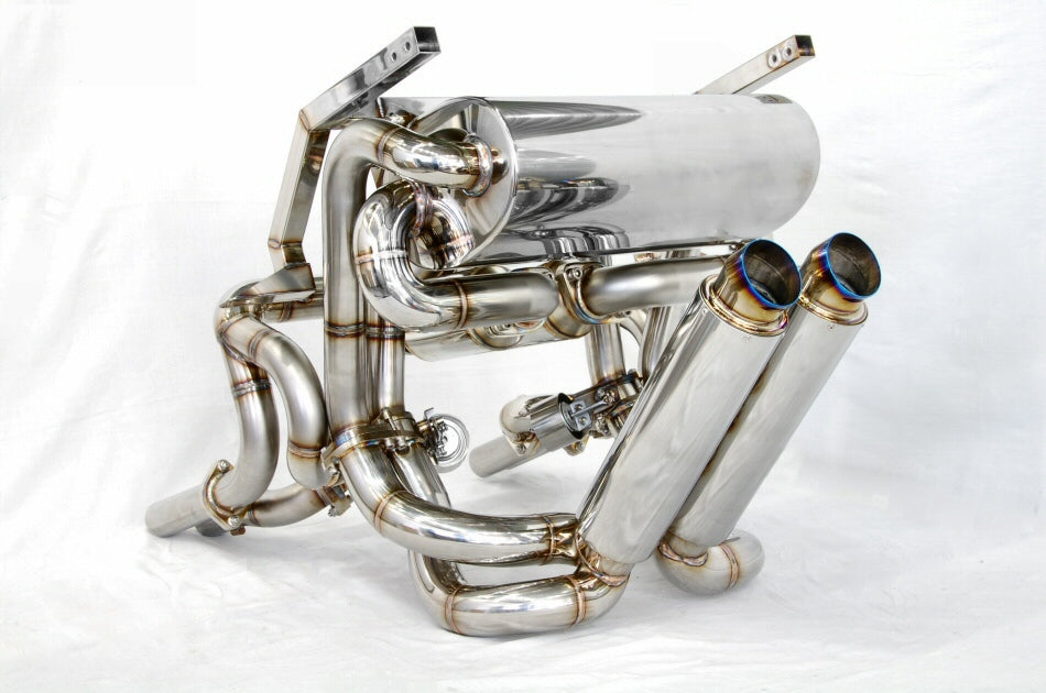 KREISSIEG F1 SOUND VALVETRONIC EXHAUST SYSTEM TITANIUM TAIL SANDBLASTED KSG LOGO MARK WITH BUMPER FOR LAMBORGHINI DIABLO GT LAD-13-TITANIUM-WITHBUMPER